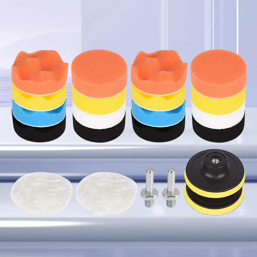 22-Piece 3 Inch Car Polishing Sponge Pads Kit