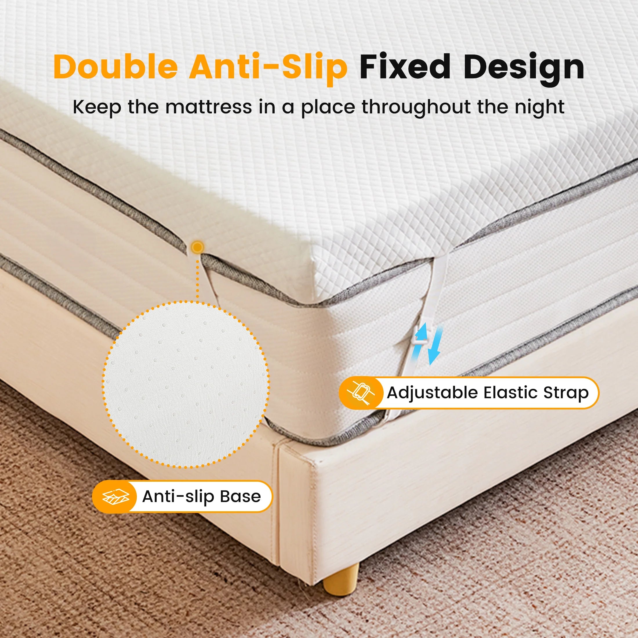 2 Inch Gel Memory Foam Mattress Topper with Cooling Cover Full