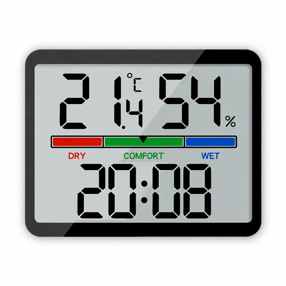 Digital Alarm Clock with Temperature, Humidity and Magnetic Back