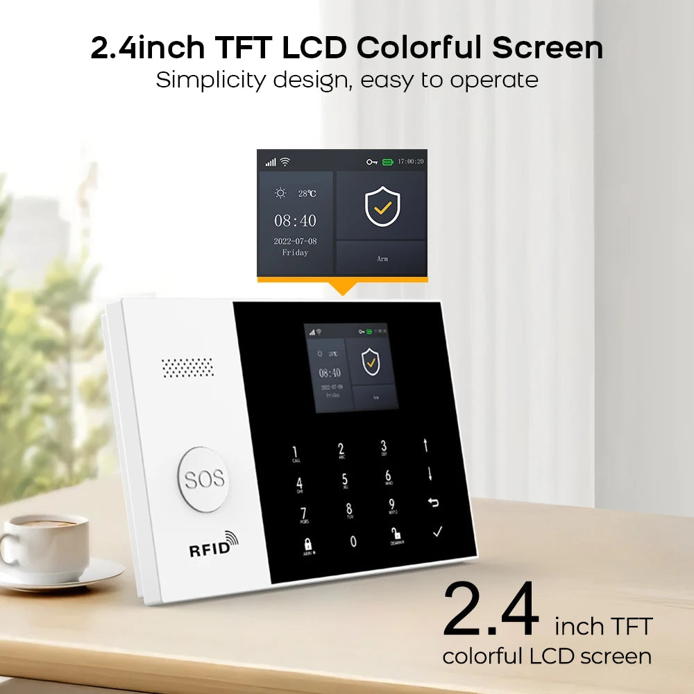 WIFI GSM Alarm System Tuya Smart Life APP Home Smart Security Protection Wireless Security Alarm House System with ALexa 