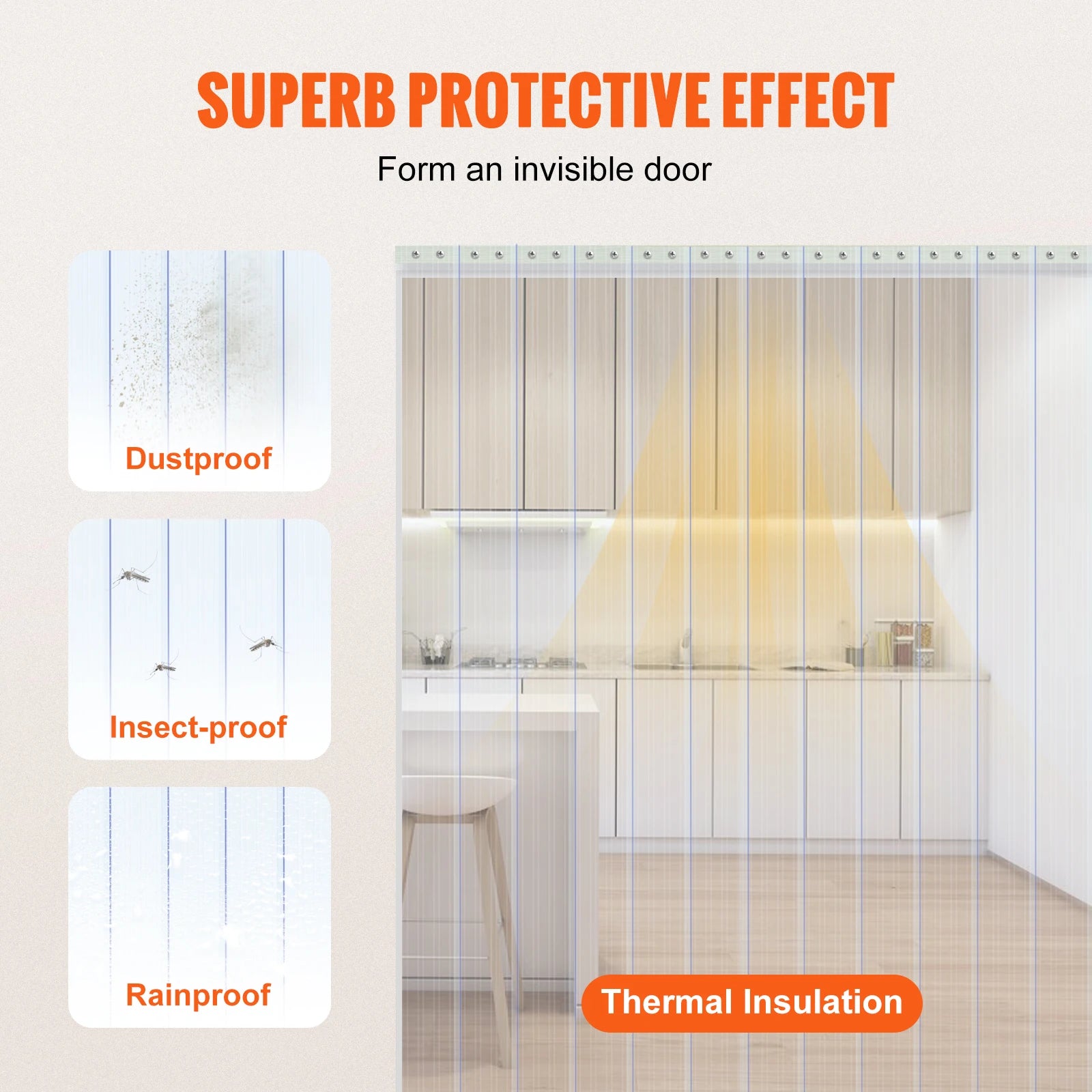 Clear PVC Strip Curtain Roll 150–164 ft Ribbed Door Strips