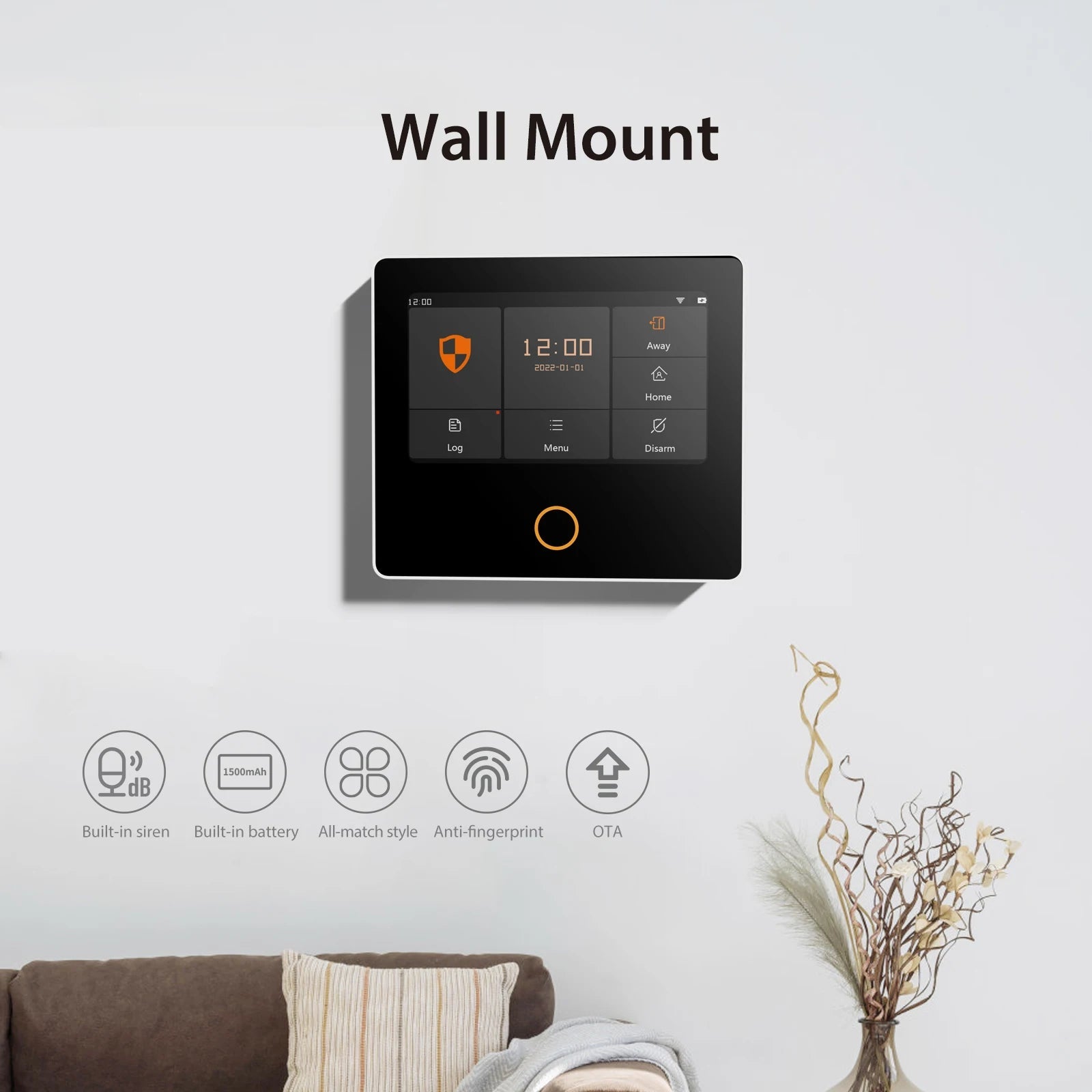 Staniot WiFi SecPanel 5 Wireless Home Alarm System Tuya Smart 4.3" Touch Screen Security Kit Built-in Siren APP Remote Control 