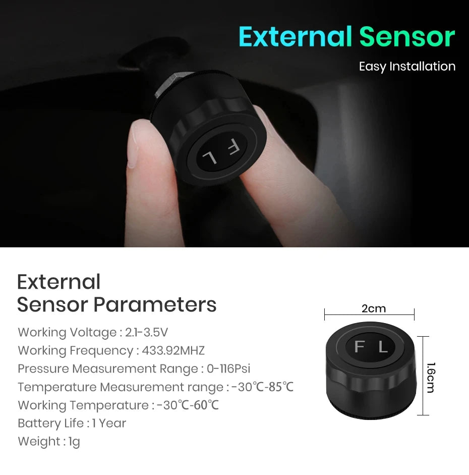 USB Tire Pressure Monitoring System with Internal Sensors