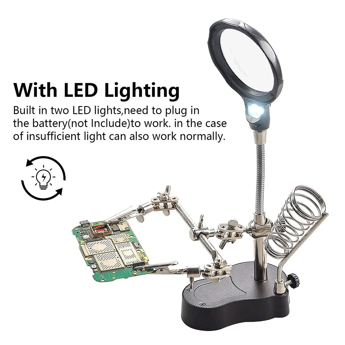 Helping Hands Soldering Stand with LED Magnifier
