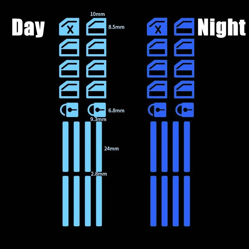 18-Piece Luminous Car Window Button Sticker Set