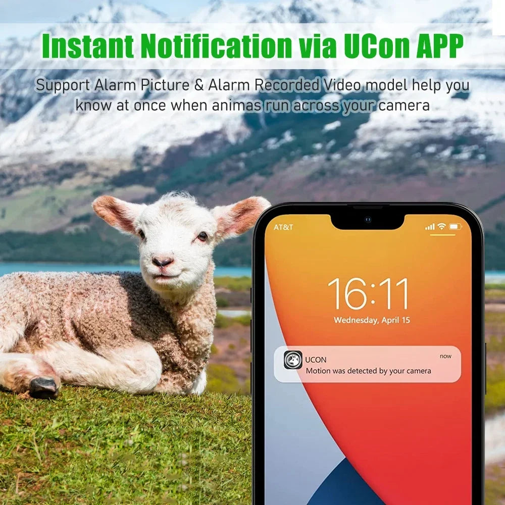 4G Sim Card LTE Cellular 4W Solar 7800mAh Battery Outdoor Hunting Trail Motion Activated Night Vision 4MP IP66 Wildlife Camera 