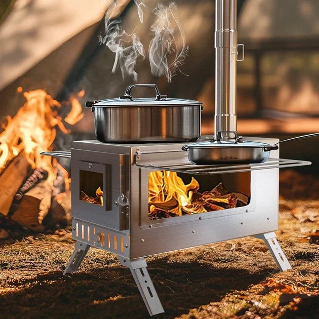 Wood Burning Stove for Camping, Tent Heating and Cooking