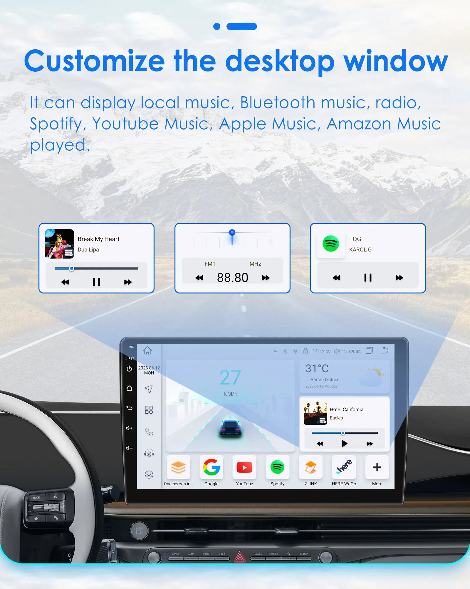HIZPO 7-Inch Android Car Radio with CarPlay for Opel