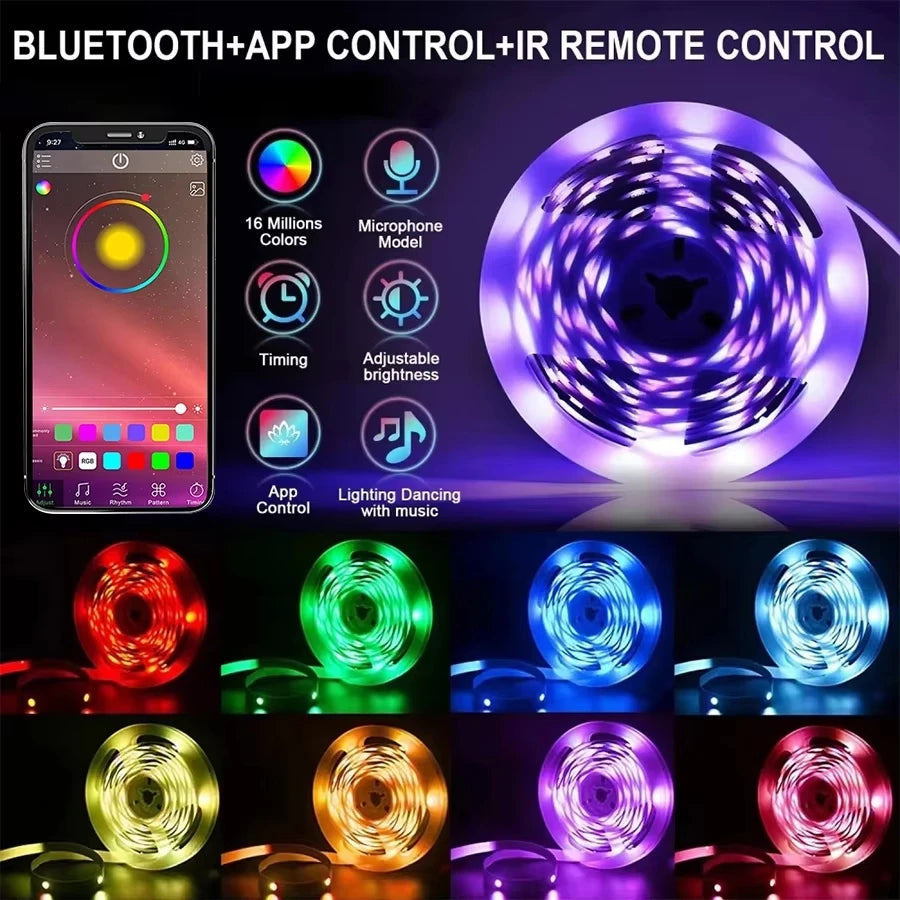 USB RGB LED Strip with Remote or Bluetooth Options