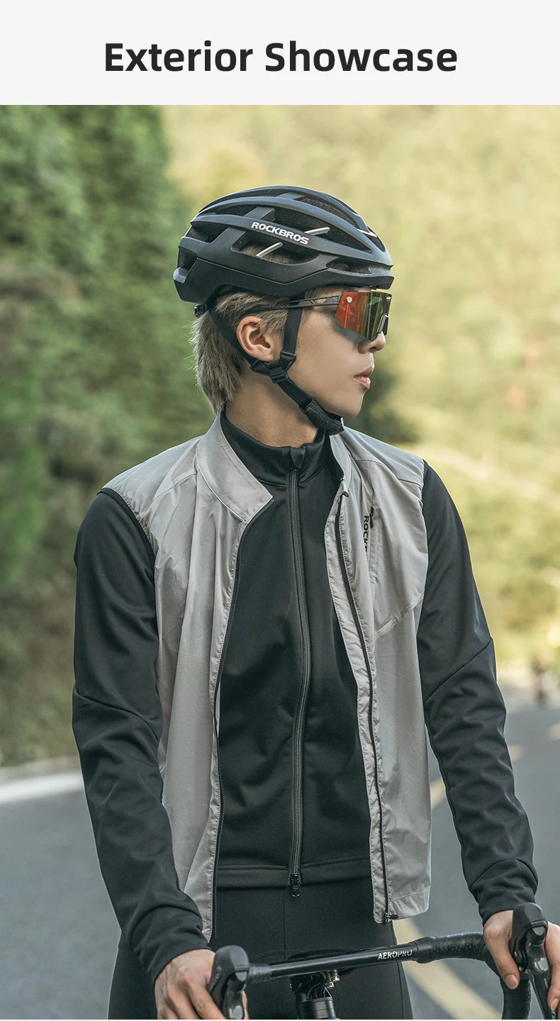 Pánska ľahká vetruodolná cyklistická vesta s prenosným úložiskom