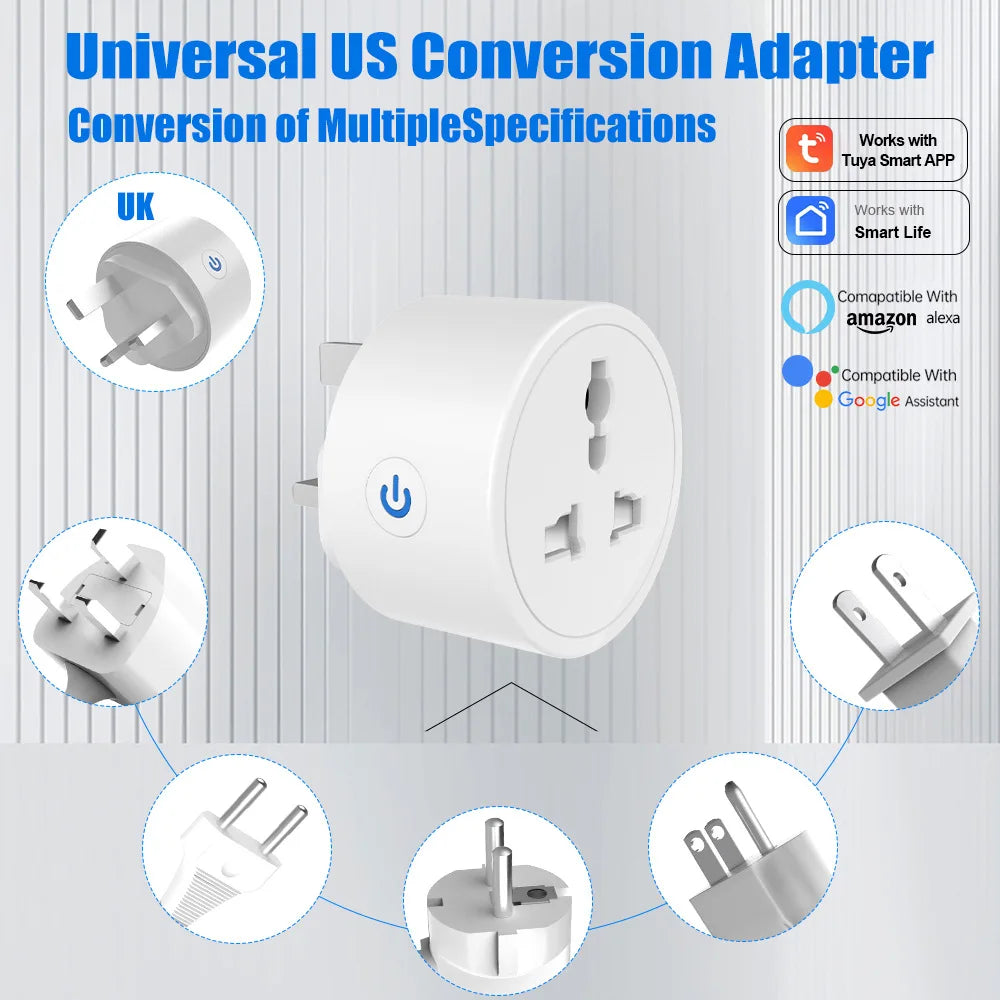 Tuya Wi-Fi Smart Plug Adapter - Regional Options