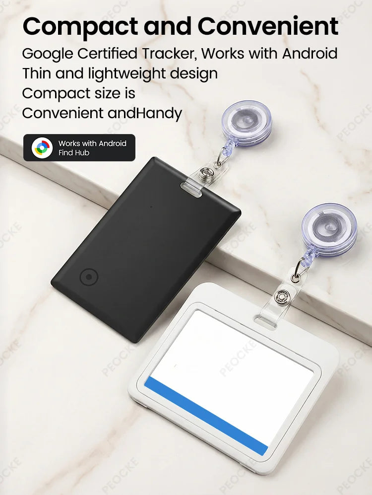 Android 1-4 Pack Smart Wallet Tracker Card Works with Google Find Hub App Location Tag Keys Bag Anti-Lost Bluetooth GPS Tracker