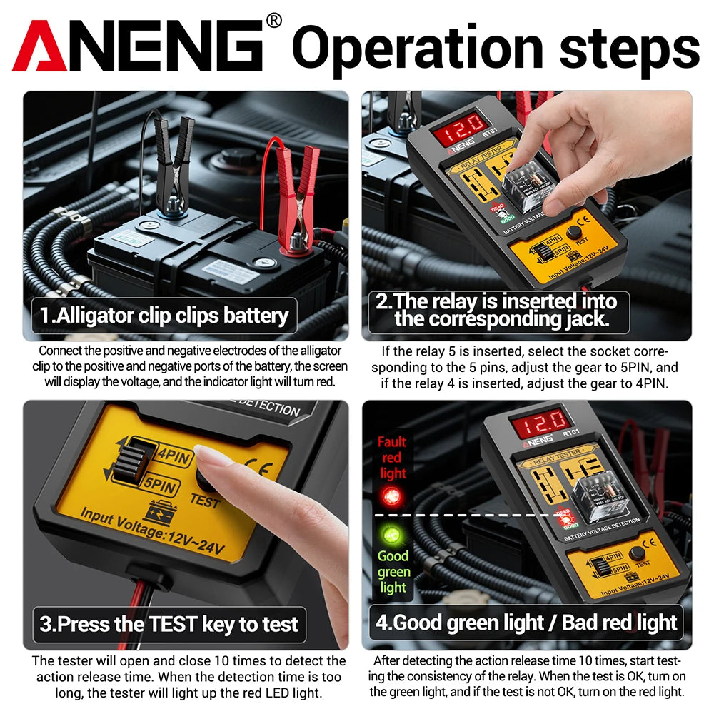 RT01 Automotive Relay Tester with Digital Display