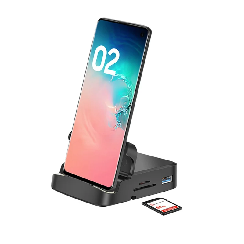Base de ligação USB-C com HDMI, USB e ranhuras para cartões