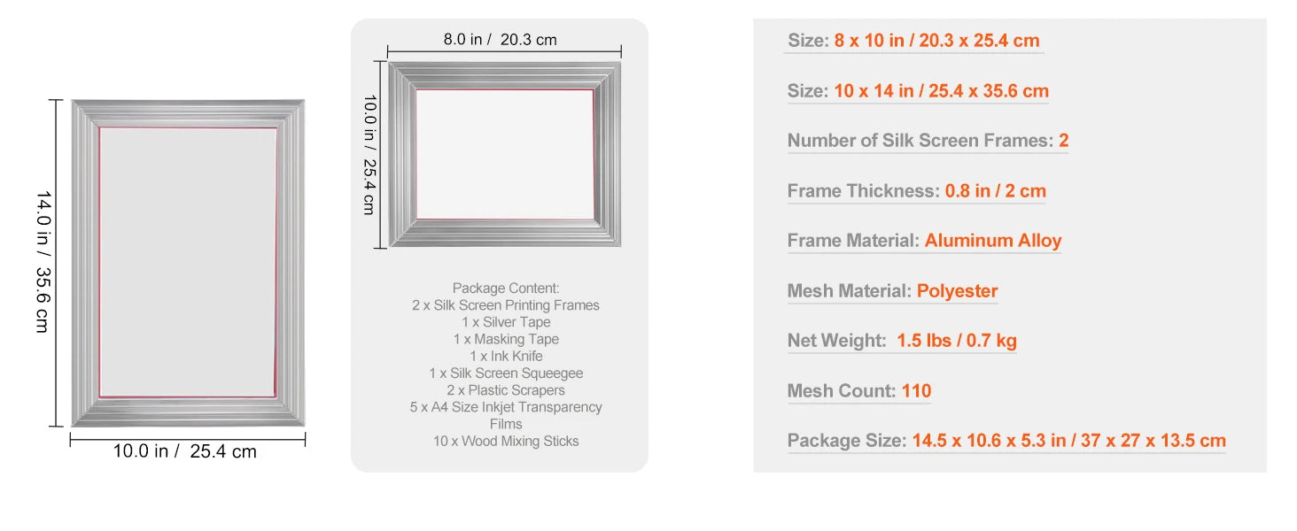 SucceBuy Screen Printing Kit with Aluminum Frames and Mesh
