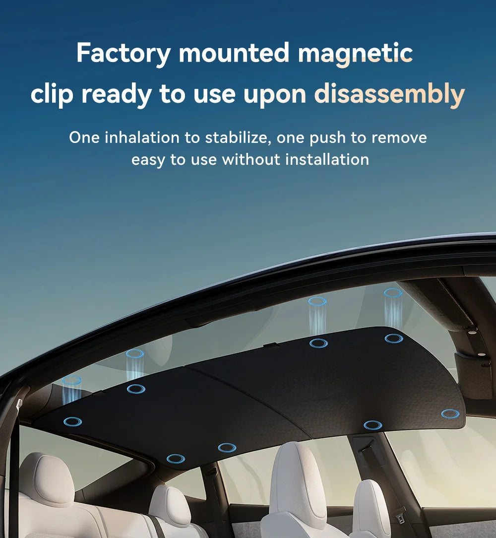 YZ For Tesla 2025-2026 Model 3 Y Juniper Highland Graphene Black Sky Screen Sunshade Honeycomb Skylight Magnetic Sunshade Panel