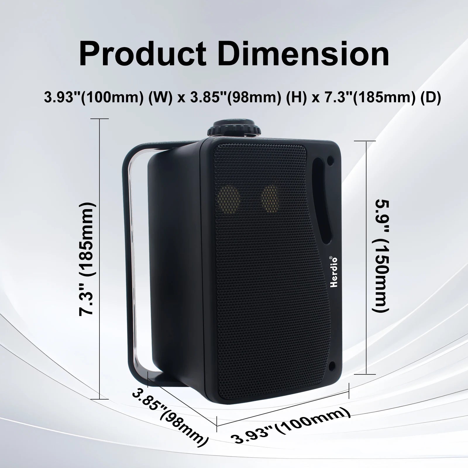 3.5 Inch Outdoor Waterproof Wall Speakers 200W Pair for Patio Boat