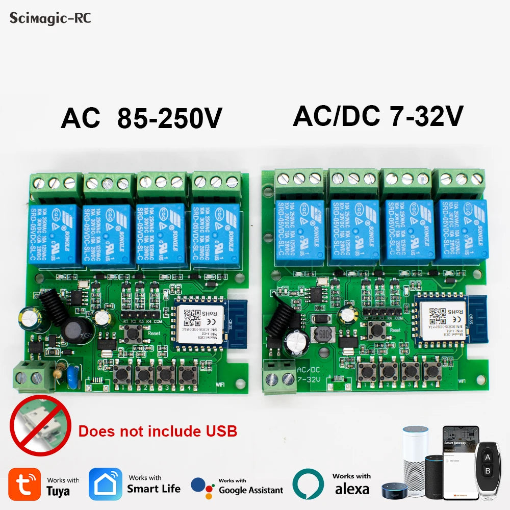Tuya Four-Channel Smart Relay - Supply Options