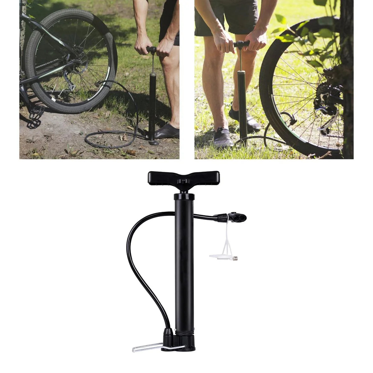 Manual Floor Bicycle Pump for Presta & Schrader