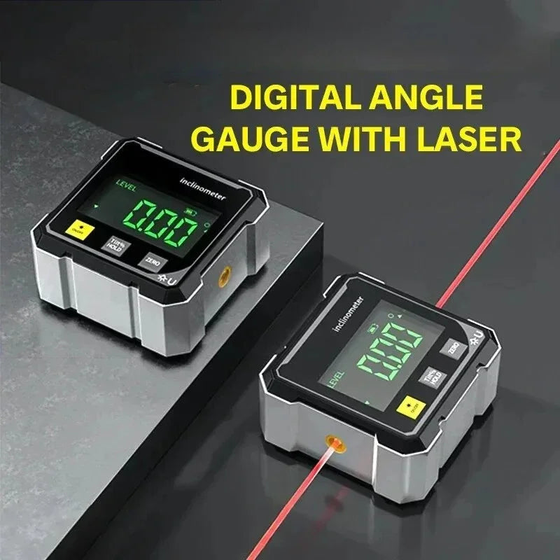 Digital Angle Ruler with Magnetic Base & Laser Inclinometer