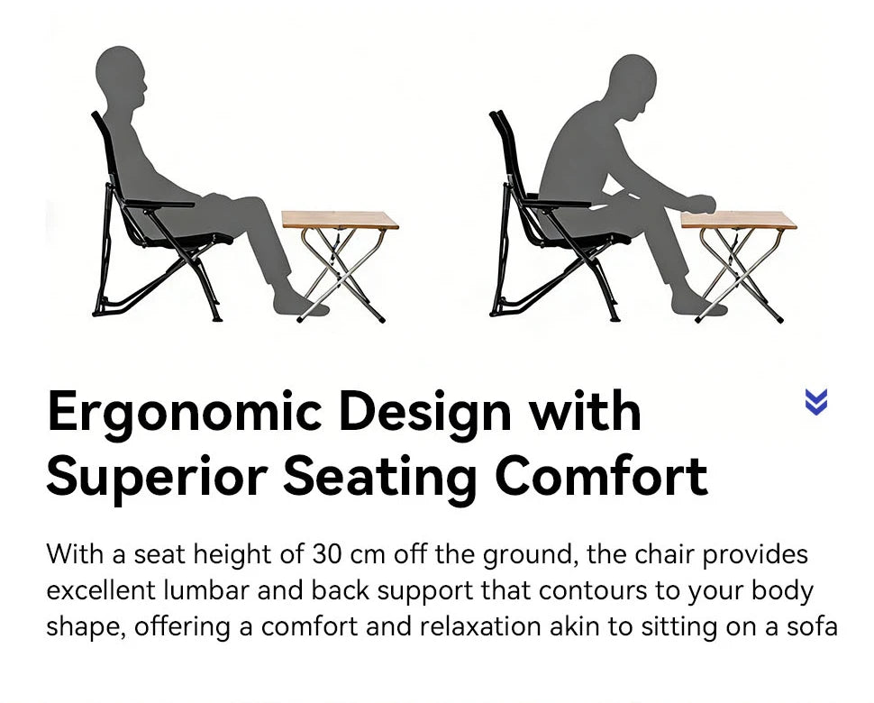 Folding Outdoor Chair with High Back and Handrails