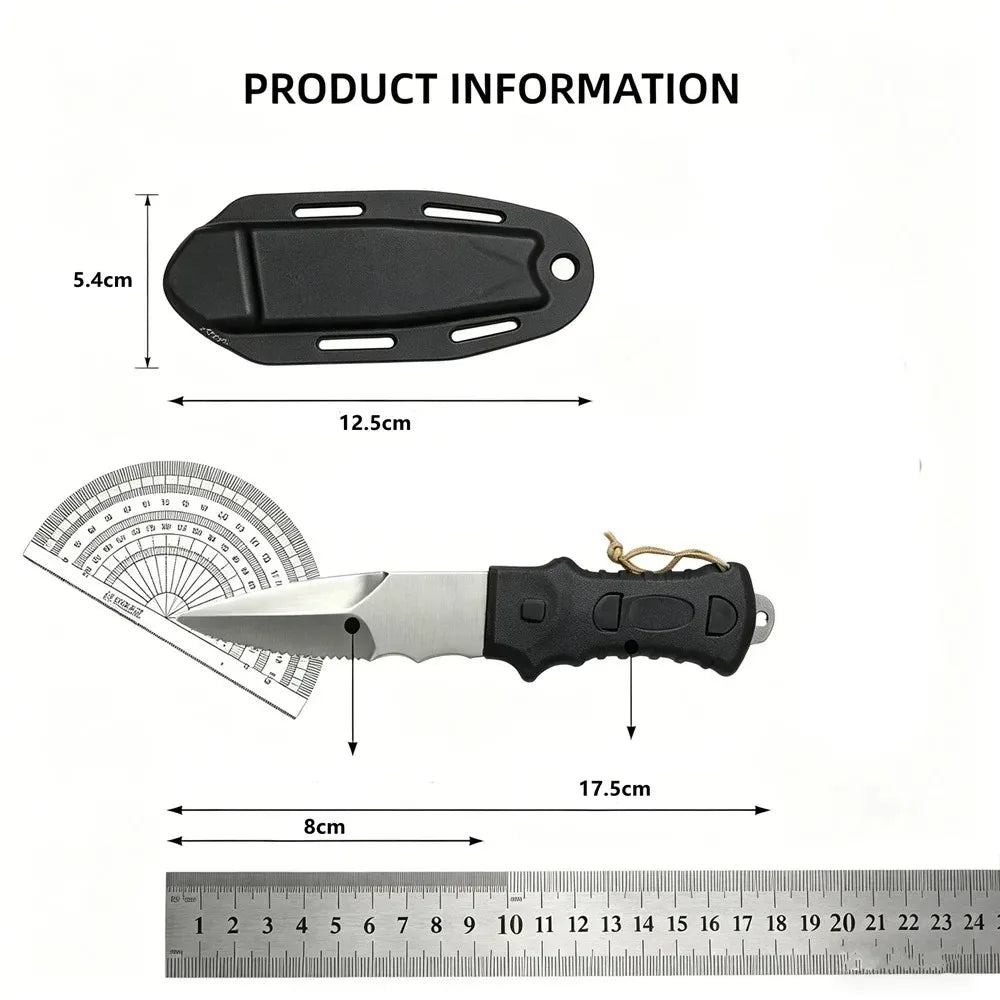 Couteau de plongée en acier inoxydable avec coupe-fil