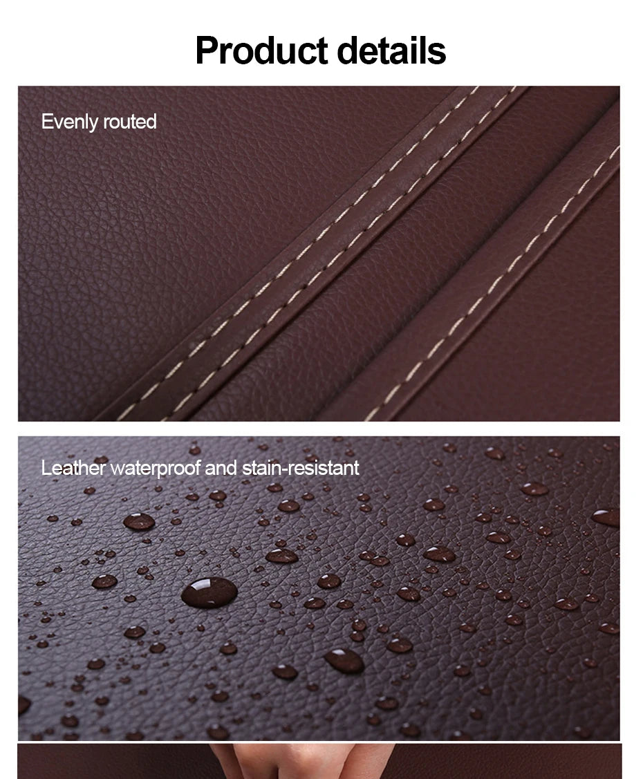 SEAMETAL Leather Car Seat Back Cover Anti Kick Pad for Children Seat Back Storage Pocket Car Organizer Anti-Mud Easy Cleaning