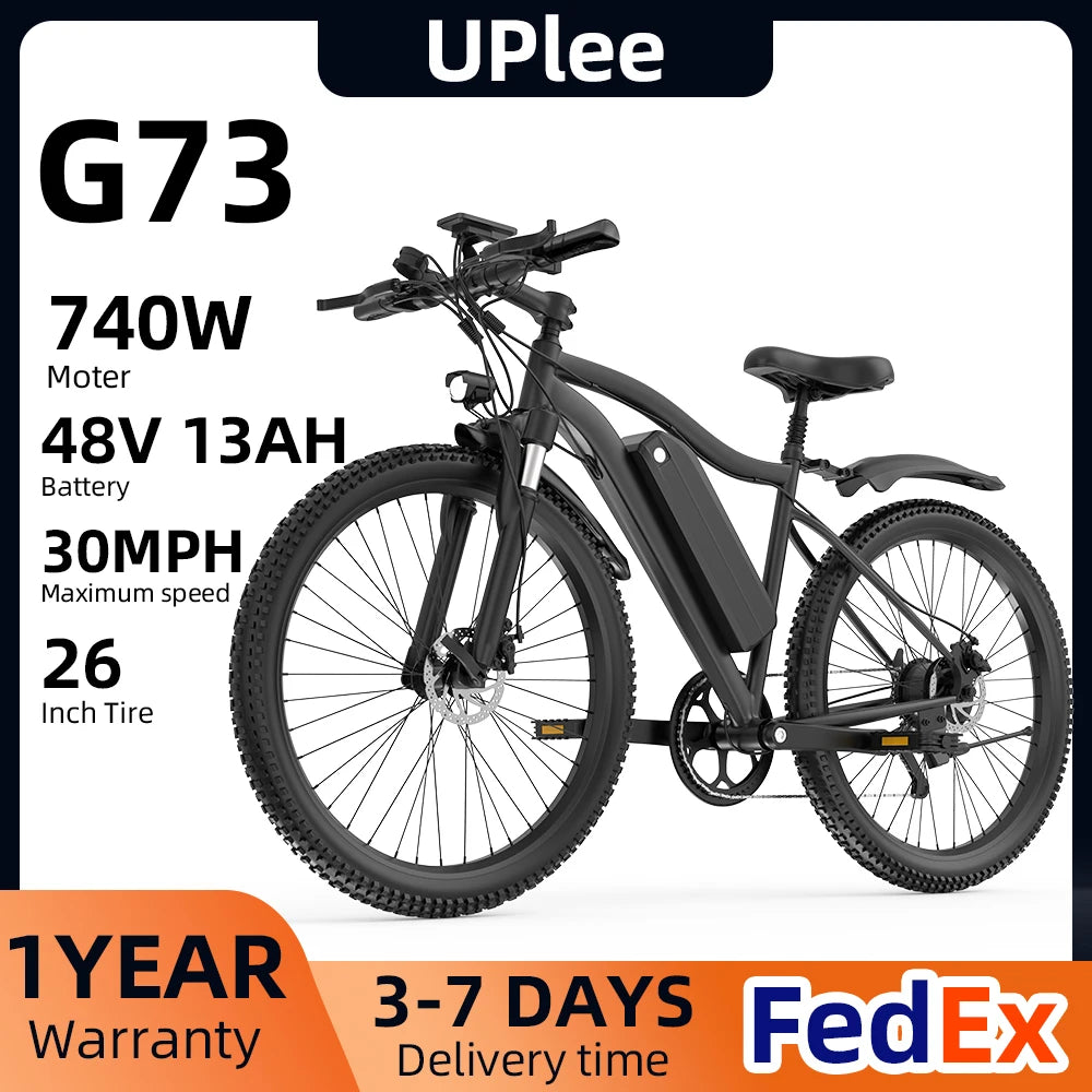 Bicicleta eléctrica de 26" 48V 13Ah 7 velocidades para desplazamientos