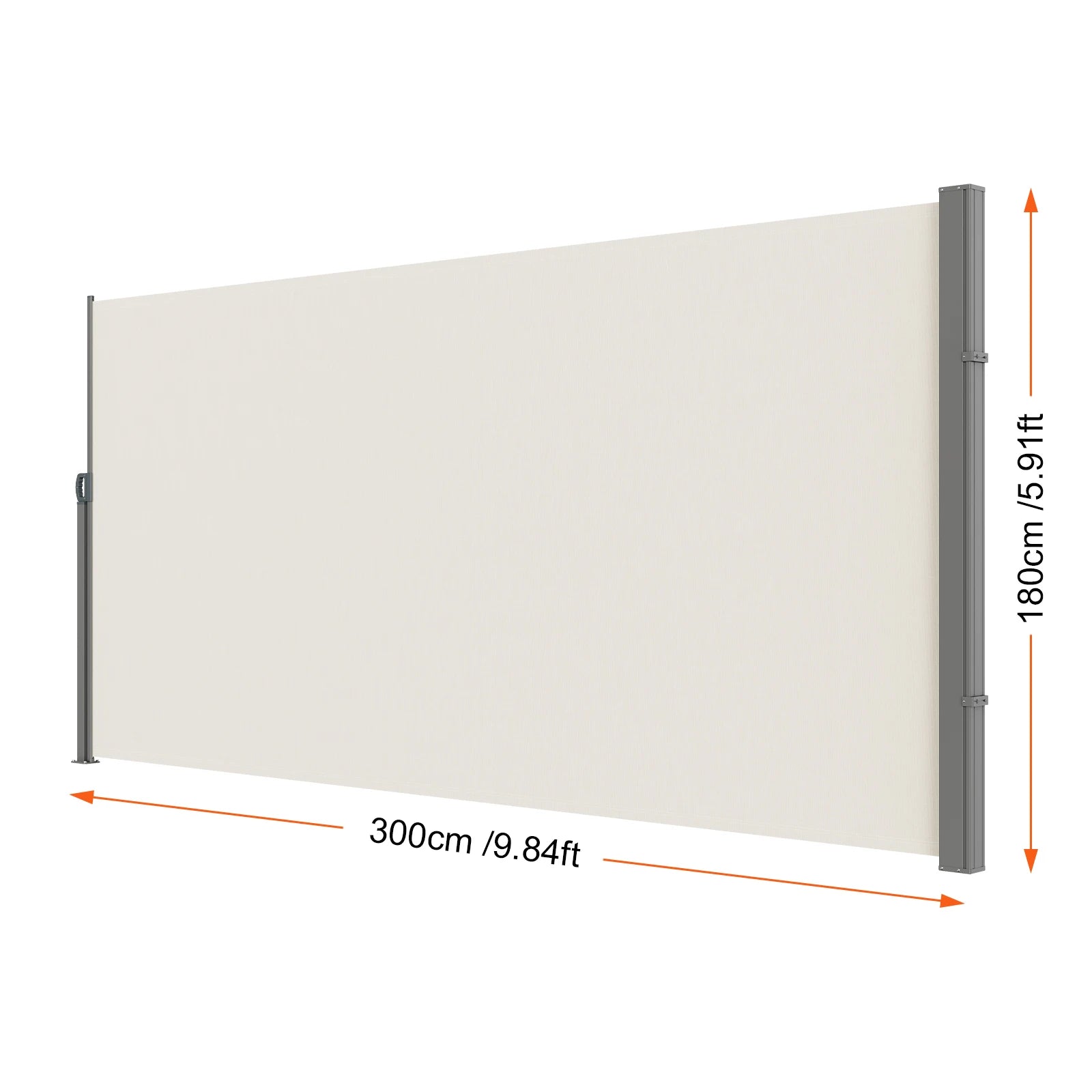 Retractable Side Awning Privacy Screen UV30+ Waterproof Patio Divider