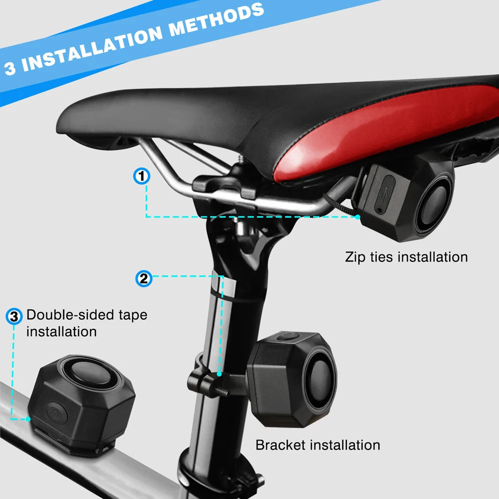 Wireless Bike Alarm with Remote, 110dB Motion Sensor Anti-Theft