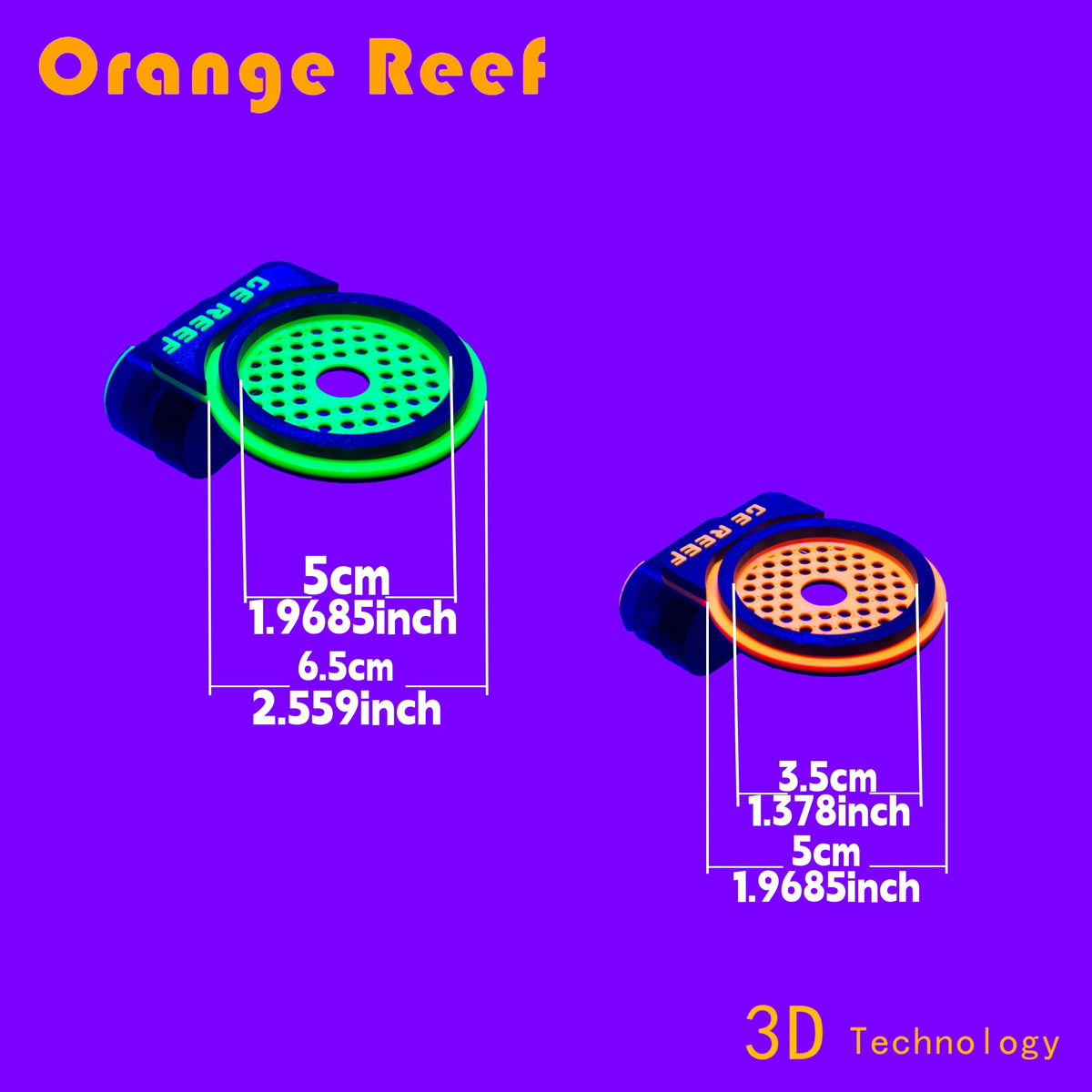 Magnetisk Coral Frag Holder — Fluorescerende Farver