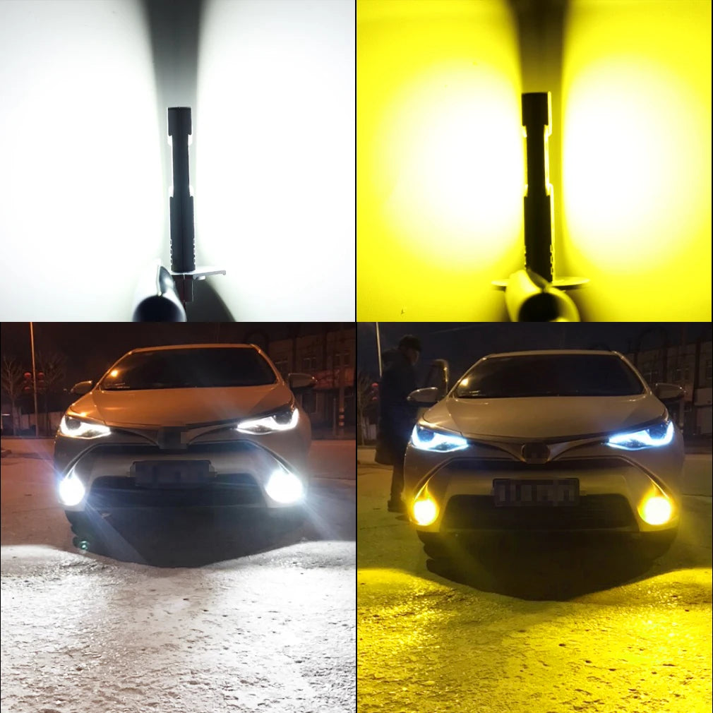Par H1- eller H3-LED-pærer - hvide eller gule
