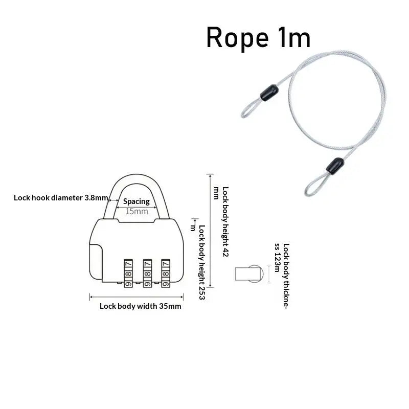 Steel Security Cable with Combination Padlock
