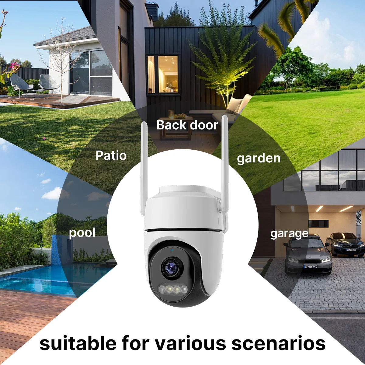 1080P WiFi PTZ Security Camera with Night Vision & Two-Way Audio