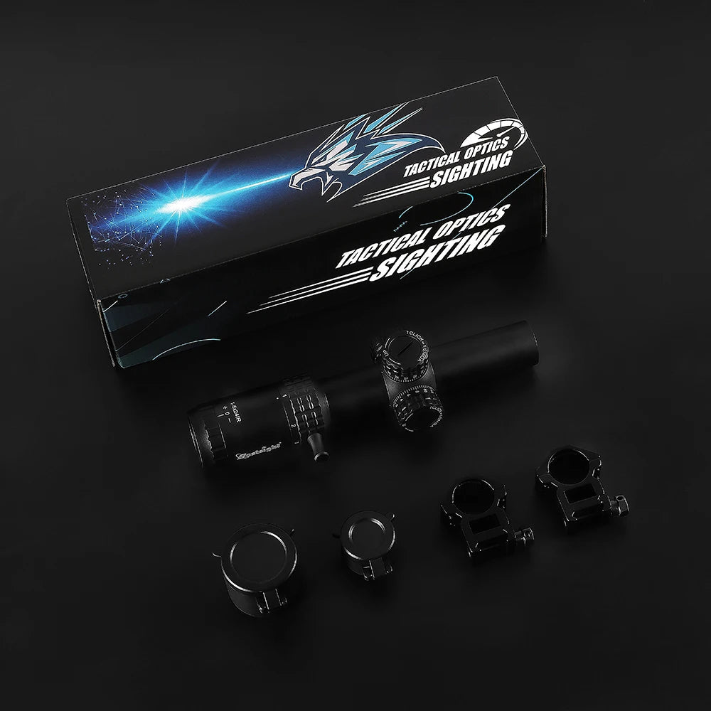 1-5X24 Tactical Optical Rifle Scope Red and Green Illuminated Reticle Hunting Scopes Compact Scope Ar15 Sight 