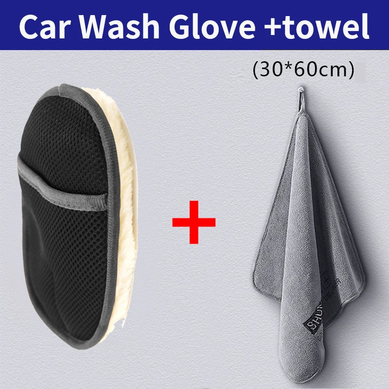 Car Styling Wool Soft Car Washing Gloves Cleaning Brush Motorcycle Washer Care Products Plush Car Wash Gloves 