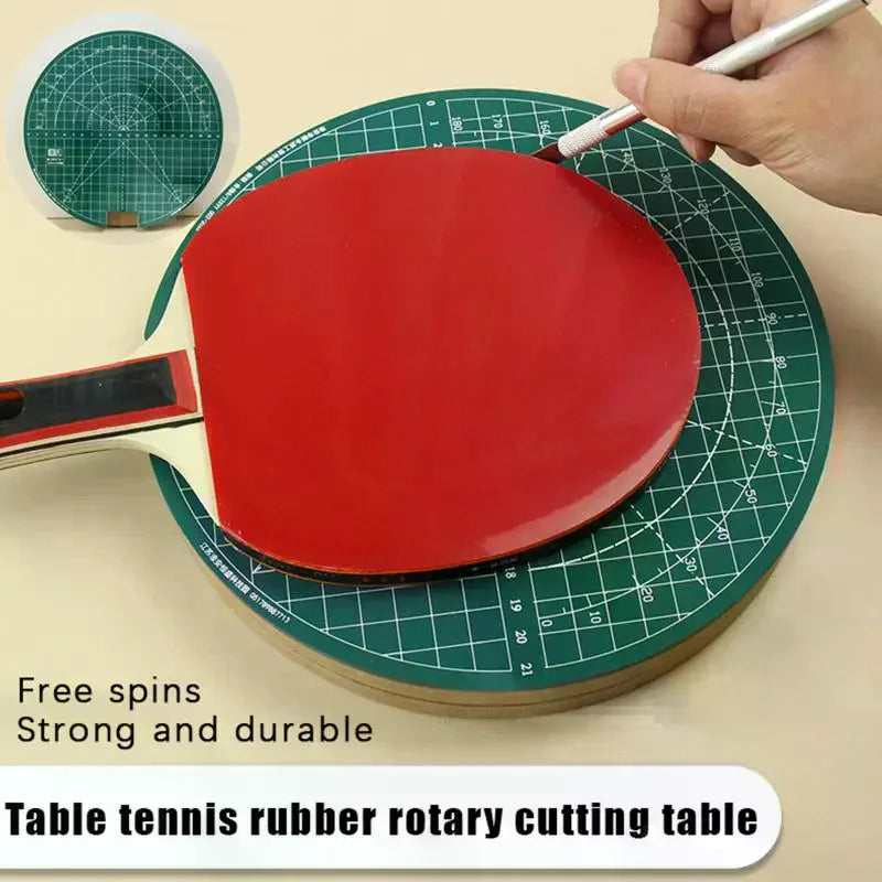 Rotating Table-Tennis Rubber Cutting Mat Set