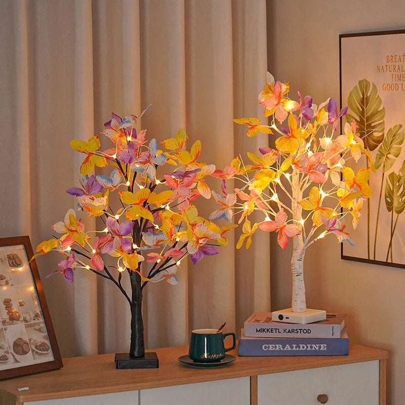 Butterfly Branch LED Table Light, USB or AA Power