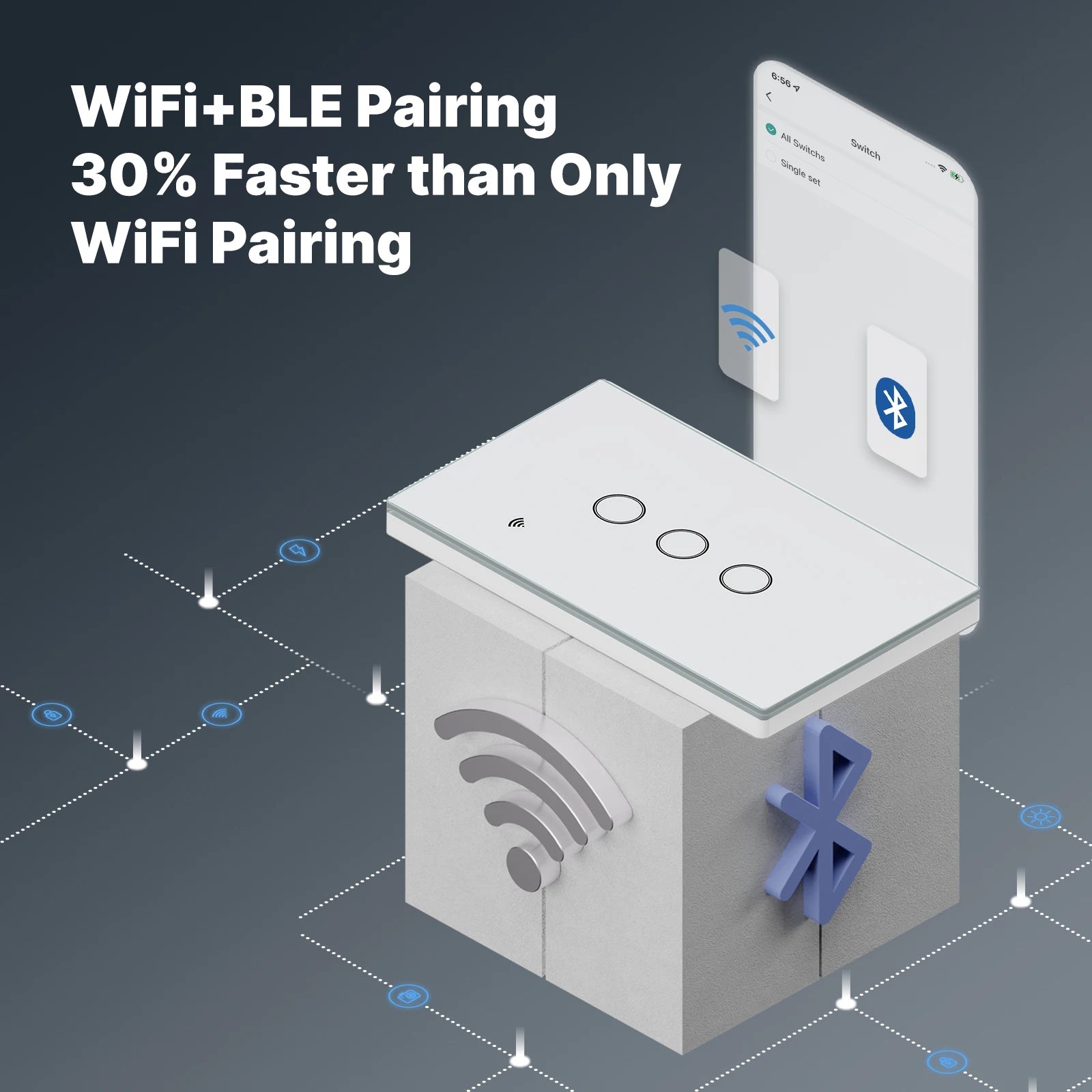 Smart Light Switch No Neutral WiFi Touch Control
