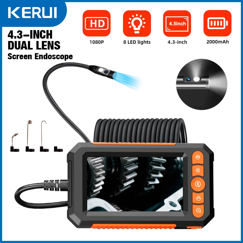 1080P Industrial Endoscope Camera with 4.3" IPS Screen
