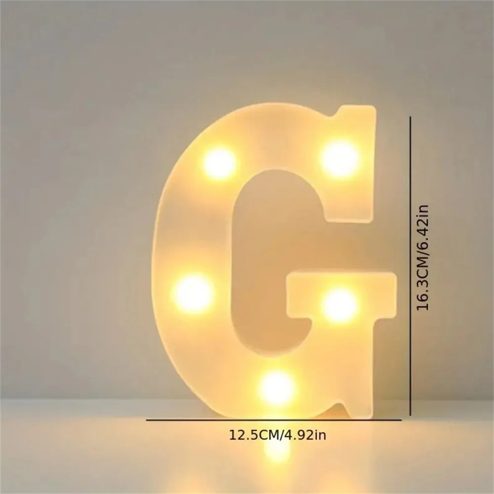 Varmhvit LED-bokstav- eller tallampe