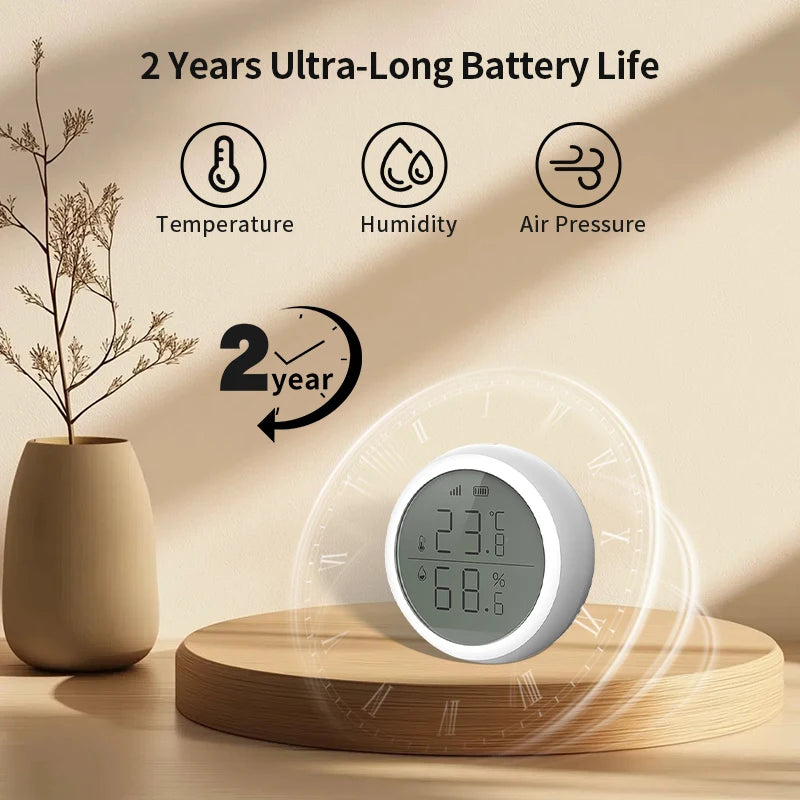 Work with Tuya Smart ZigBee Thermometer Home Indoor Temperature And Humidity Se nsor LCD Display APP Voice Control Alexa Google Home Assistant