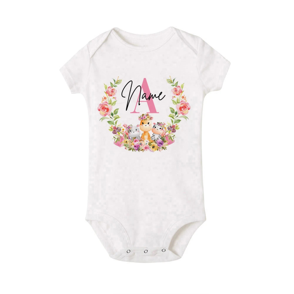 Personalizovaný květinový- počáteční baby bodýčko