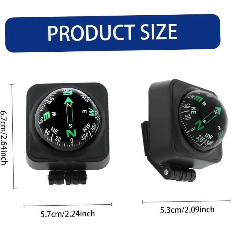 Adjustable Car Dashboard Compass with Magnetic Dial