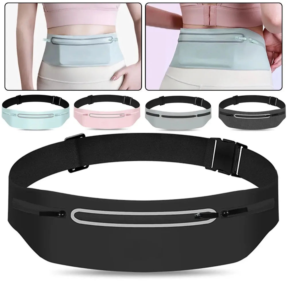 Waterproof Running Waist Pack Adjustable Belt Men Women Slim Running Bags Portable Outsides Jogging Gym Sports Cell Phone Pouch 