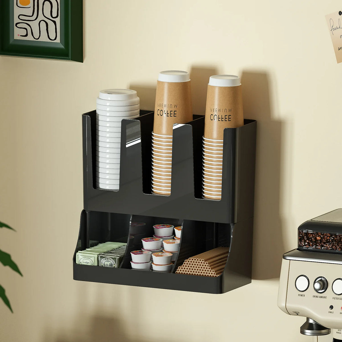 Wall-Mounted Coffee Station Organiser