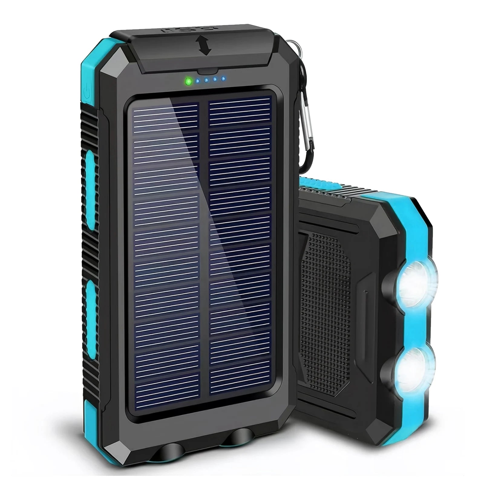 Power bank solarny 10000mAh z podwójnym USB, latarką LED i wodoodporną konstrukcją