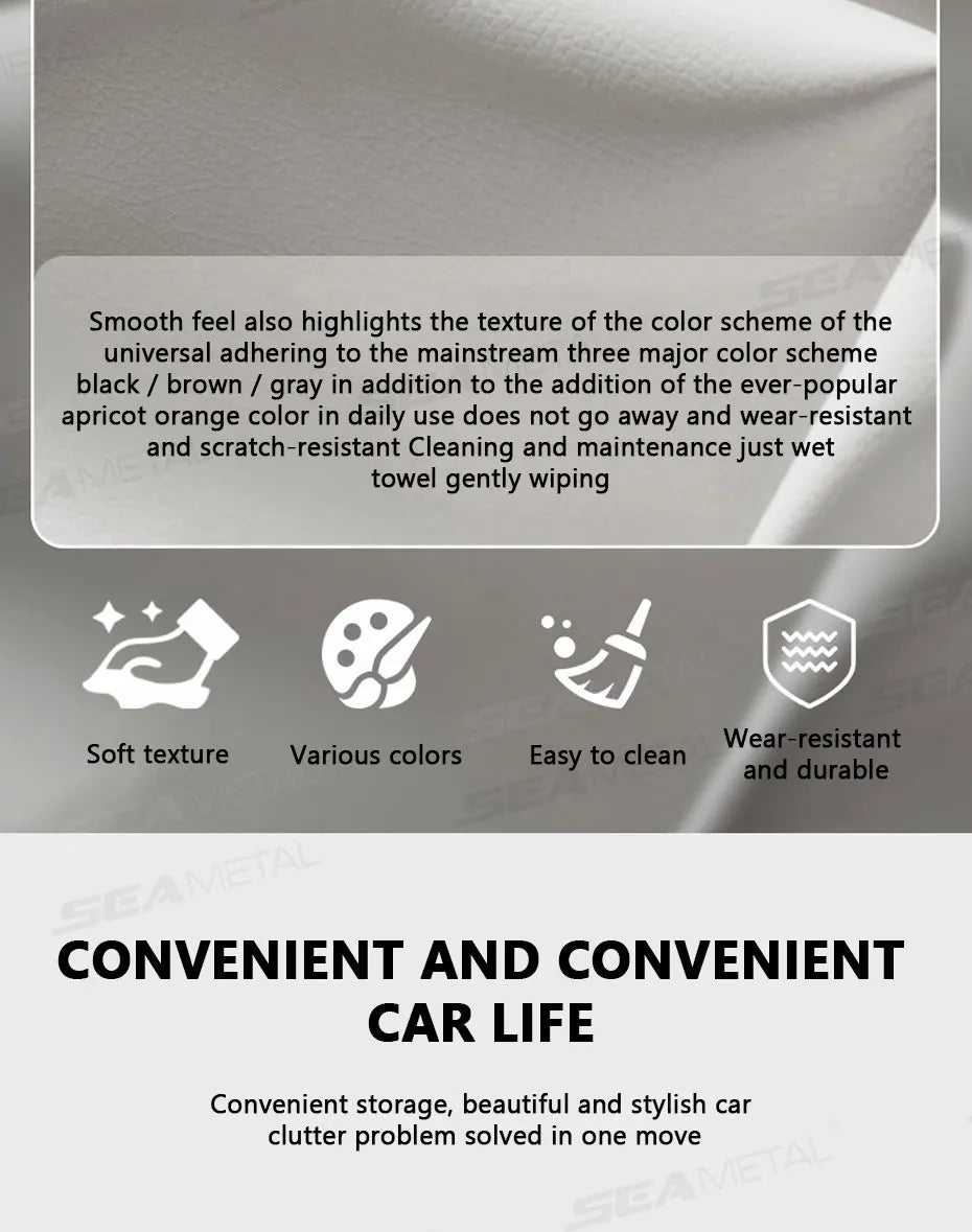 SEAMETAL Car Glasses Case Wear-Resistant PU Leather Sunglasses Holder Hook and Loop Fastener Eyewear Protection Box Scratch-Free