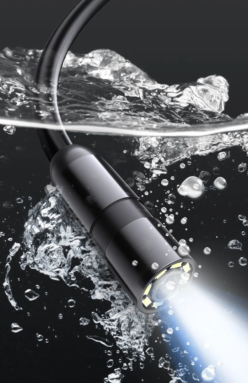 Endoscop industrial 4,3 inch cu sondă de 8 mm, 8 LEDuri, baterie de 2600mAh, cablu rigid de 5 m