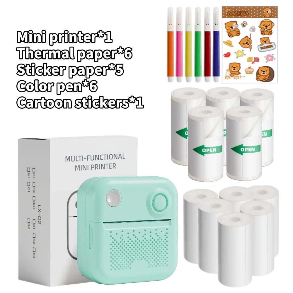 Thermal Laber Printer MINI Wirelessly BT 203dpi Photo Label Memo Wrong Question Printing With USB Cable Imprimante Portable